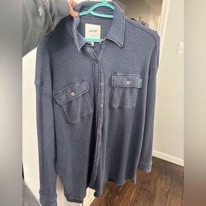 Aerie waffle shacket